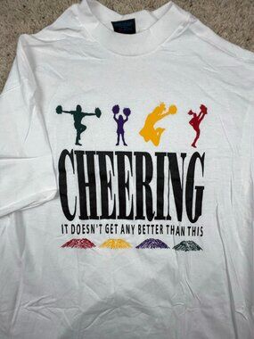 NOS Cheering - It Doesn’t Get Any Better Than This White Vintage T-Shirt XL